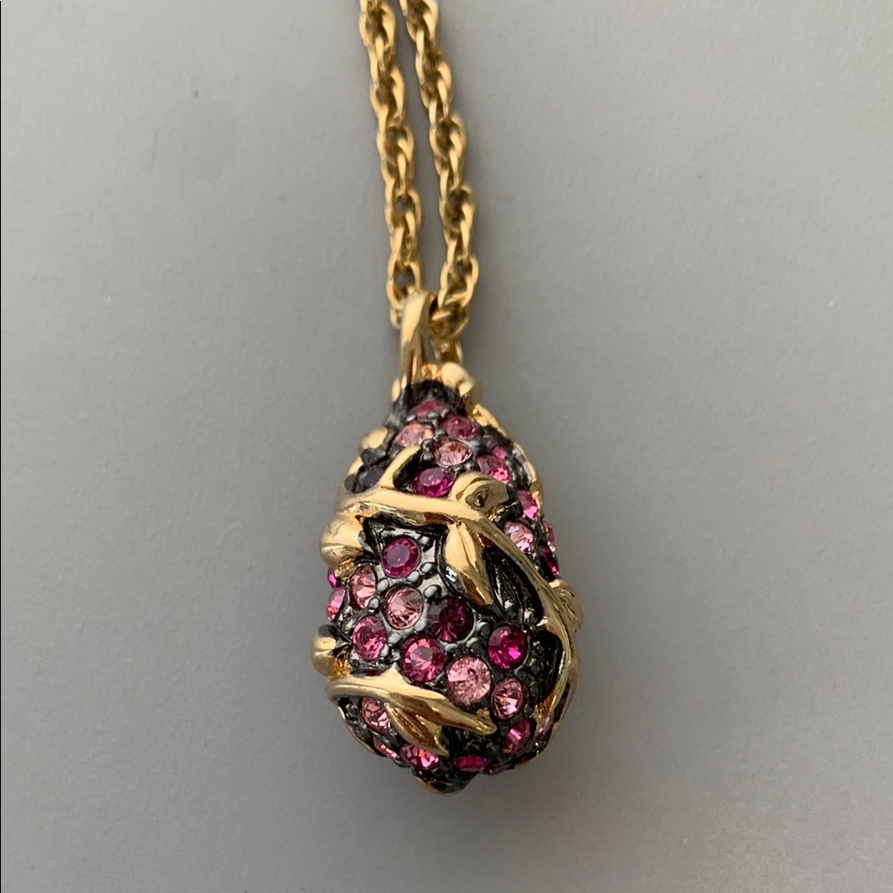 Joan Rivers Pink Crystal Egg Necklace